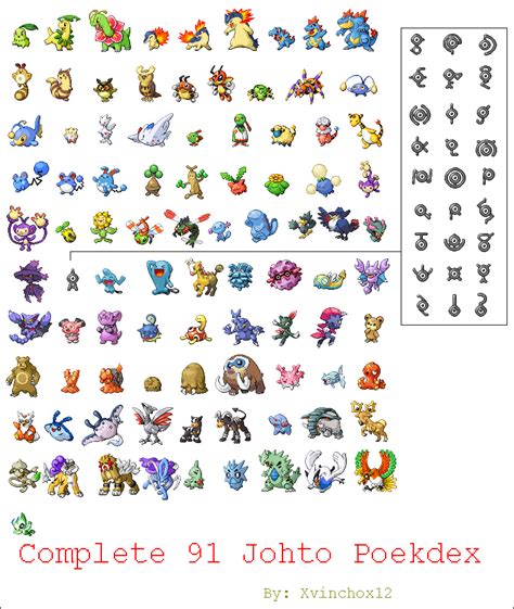List of Pokémon by Johto Pokédex number.